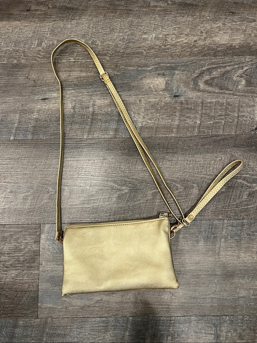 Gold Crossbody Wristlet Women's Bag